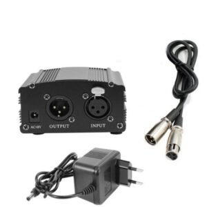 18V Phantom Power Supply for Condenser Microphones with XLR Cable
